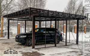 Навес 6 х 7 в стиле хай-тек без обшивки